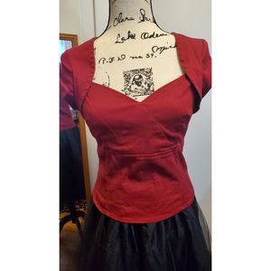 Collectif Dark Red Top